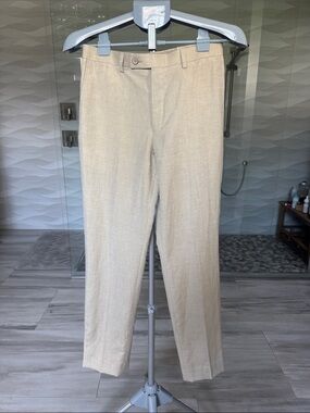 Class Club Gold Label Boys Beige linen modern fit dress pants 18